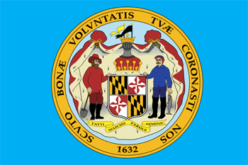 Maryland State Seal showing Ploughman and Fisherman