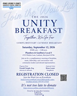 2026 Prince George's County Democratic Central Committee Unity Breakfast